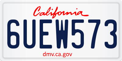 CA license plate 6UEW573