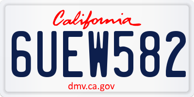 CA license plate 6UEW582