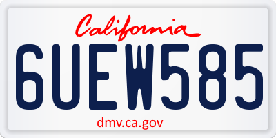 CA license plate 6UEW585