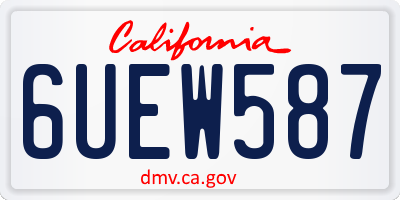CA license plate 6UEW587