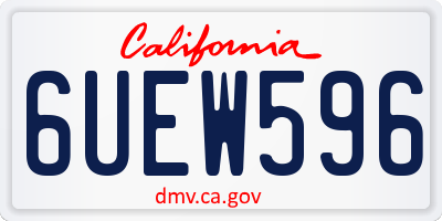 CA license plate 6UEW596