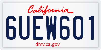CA license plate 6UEW601