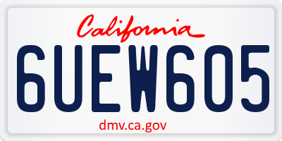 CA license plate 6UEW605