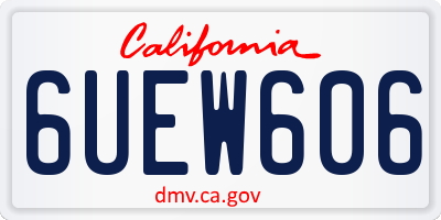 CA license plate 6UEW606