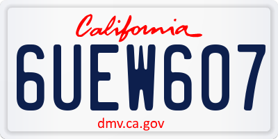 CA license plate 6UEW607