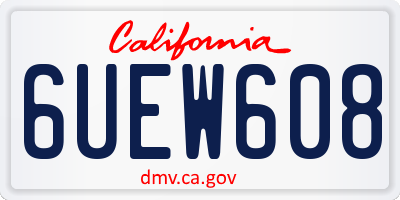 CA license plate 6UEW608
