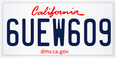 CA license plate 6UEW609