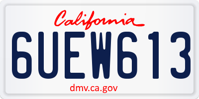 CA license plate 6UEW613