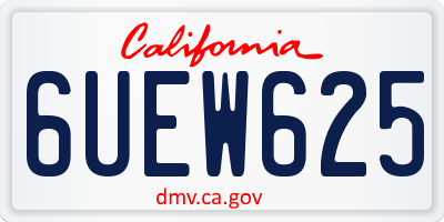 CA license plate 6UEW625