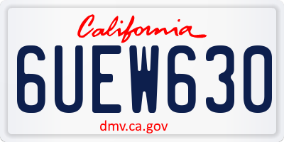CA license plate 6UEW630