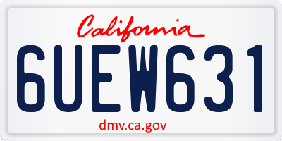 CA license plate 6UEW631