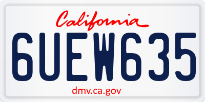 CA license plate 6UEW635