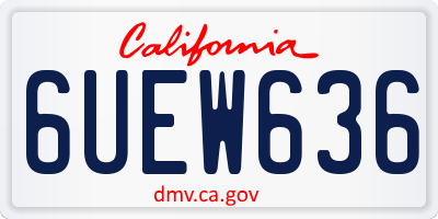 CA license plate 6UEW636