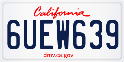 CA license plate 6UEW639