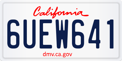 CA license plate 6UEW641