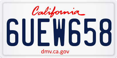 CA license plate 6UEW658