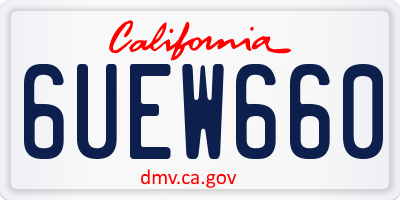 CA license plate 6UEW660
