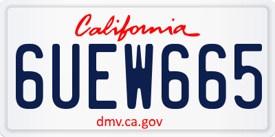 CA license plate 6UEW665