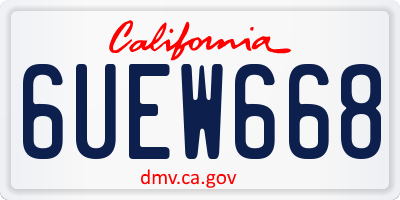 CA license plate 6UEW668