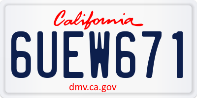 CA license plate 6UEW671