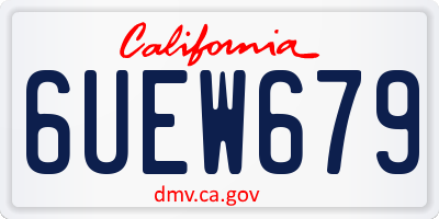 CA license plate 6UEW679