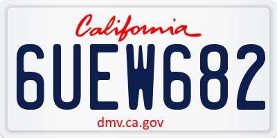 CA license plate 6UEW682