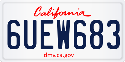 CA license plate 6UEW683