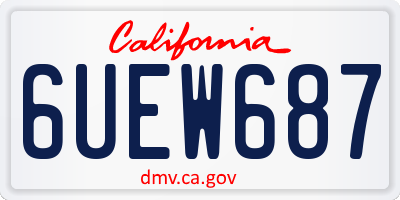 CA license plate 6UEW687