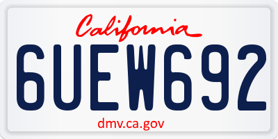 CA license plate 6UEW692