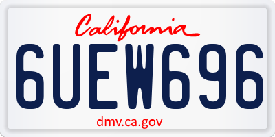 CA license plate 6UEW696