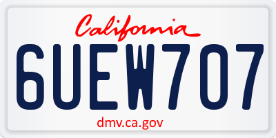 CA license plate 6UEW707