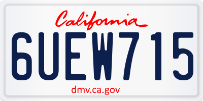 CA license plate 6UEW715