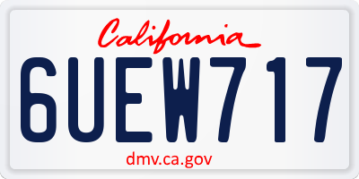 CA license plate 6UEW717