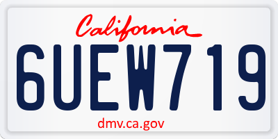 CA license plate 6UEW719