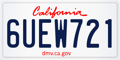 CA license plate 6UEW721