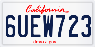 CA license plate 6UEW723