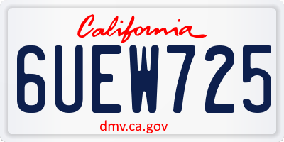 CA license plate 6UEW725