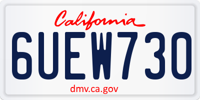 CA license plate 6UEW730