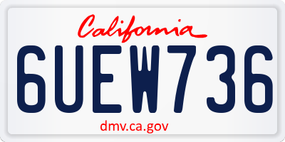CA license plate 6UEW736