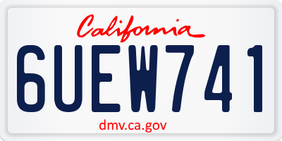 CA license plate 6UEW741