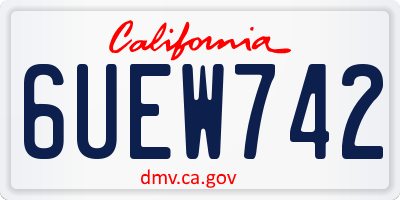 CA license plate 6UEW742