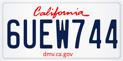 CA license plate 6UEW744