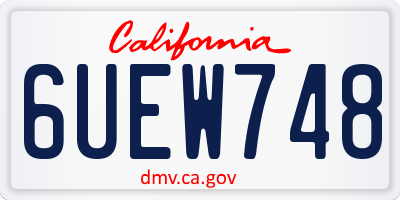 CA license plate 6UEW748