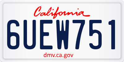 CA license plate 6UEW751