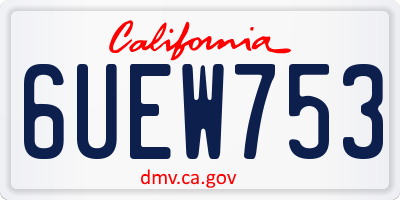 CA license plate 6UEW753