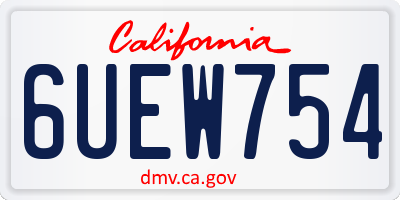 CA license plate 6UEW754