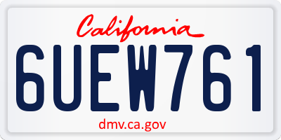 CA license plate 6UEW761