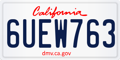 CA license plate 6UEW763