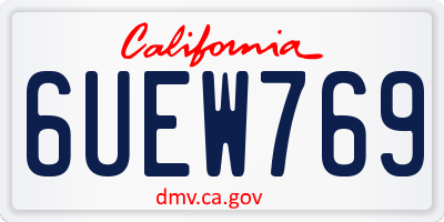 CA license plate 6UEW769