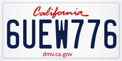 CA license plate 6UEW776